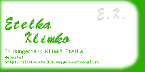 etelka klimko business card